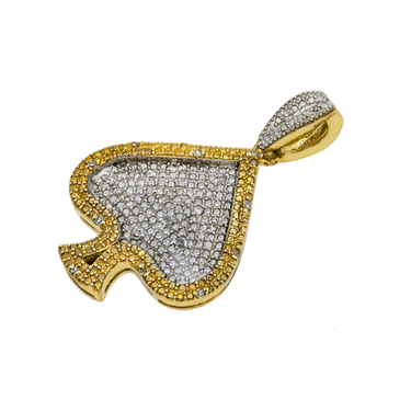10k Yellow Gold Diamond Spade Pendant 0.10 Ctw